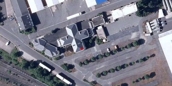 Luftaufnahme der Stadt Mayen mit dem Dienstgebäude